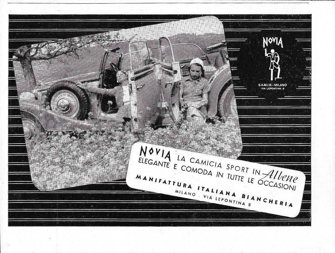 Novia, la camicia sport in Albene. Advertising 1942