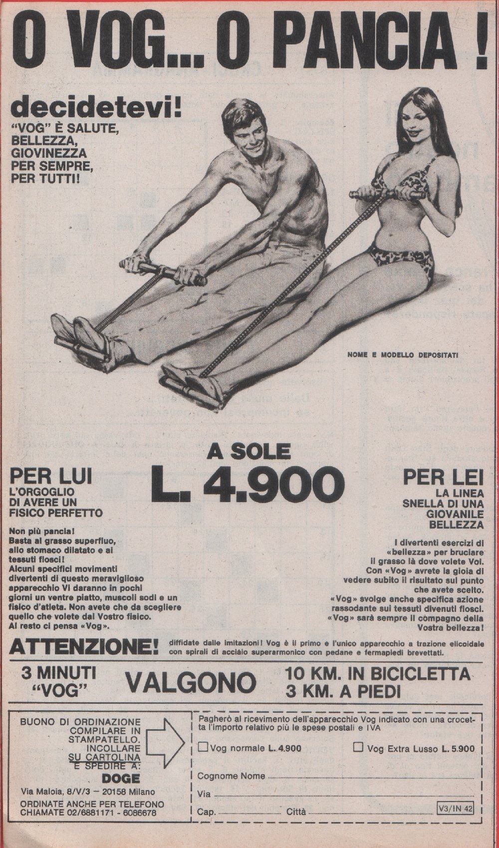 O Vog... o Pancia!. Advertising 1975