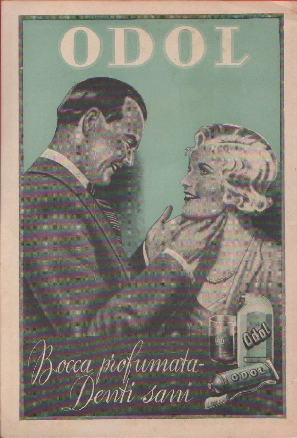 Odol. Bocca profumata, denti sani. Advertising 1937