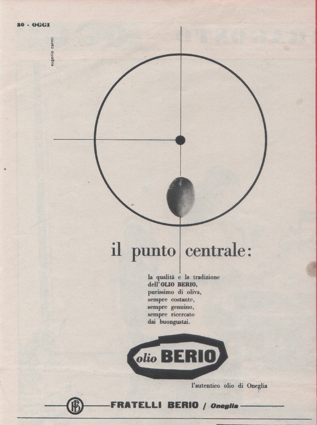 Olio Berio. Advertising 1957