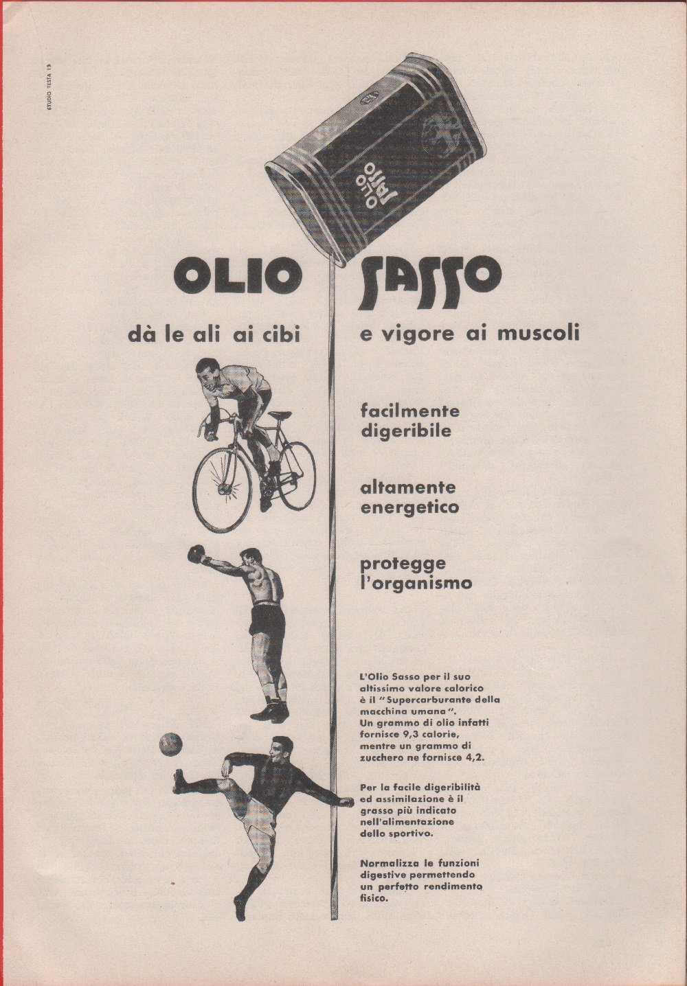 Olio Sasso. Advertising 1958