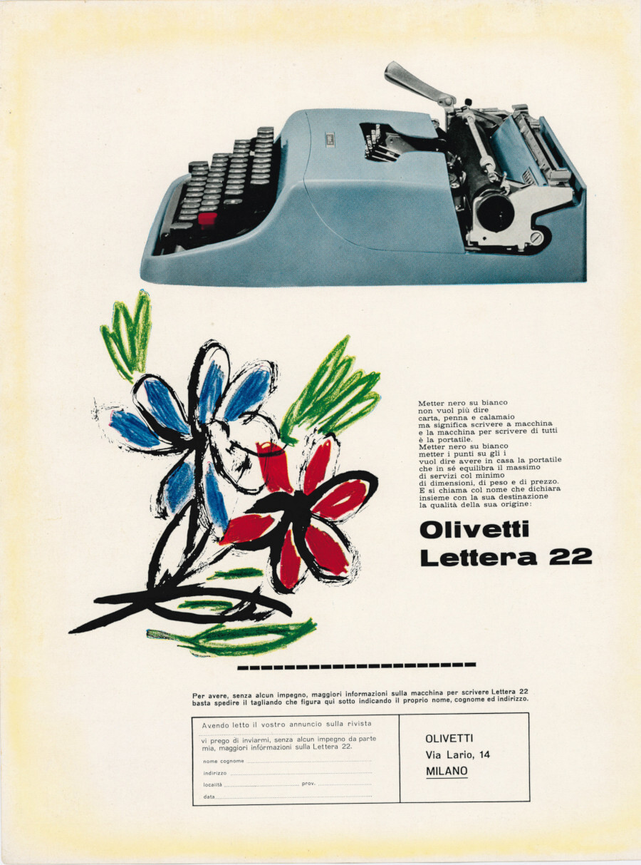 Olivetti Lettera 22. Advertising 1962