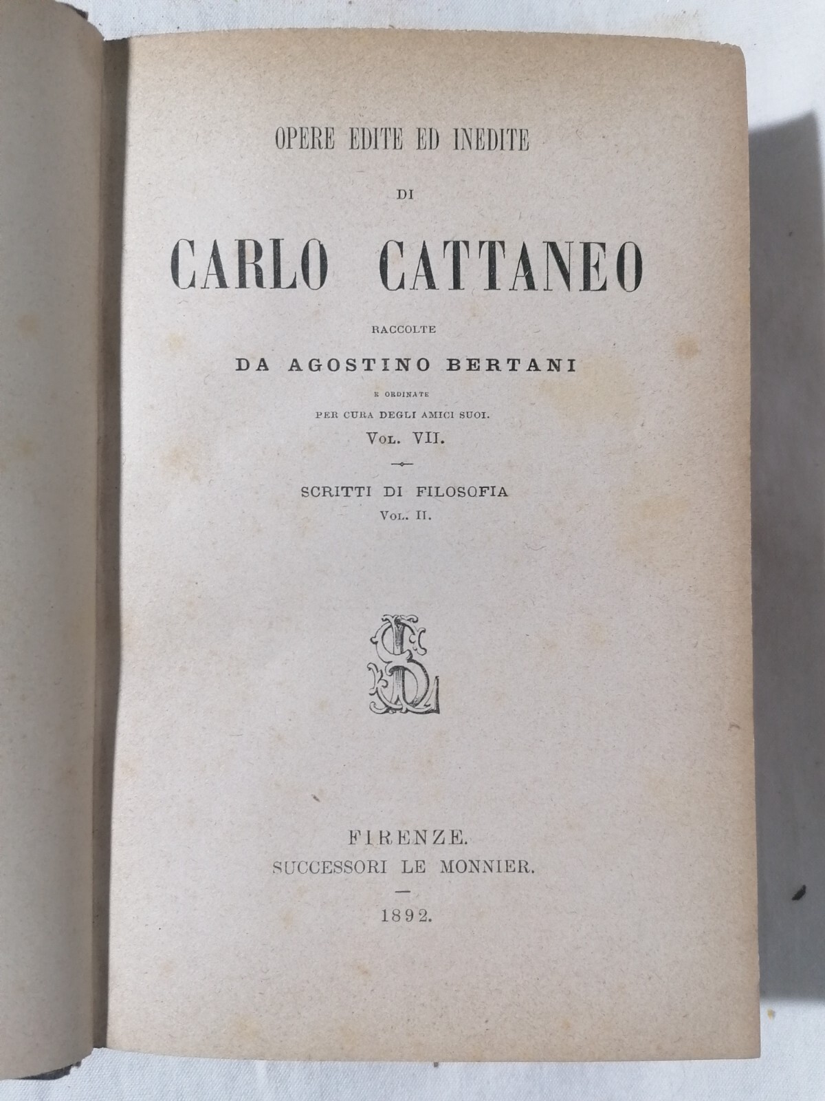 Opere Edite ed Inedite Carlo Cattaneo Libro Agostino Bertani Vol …