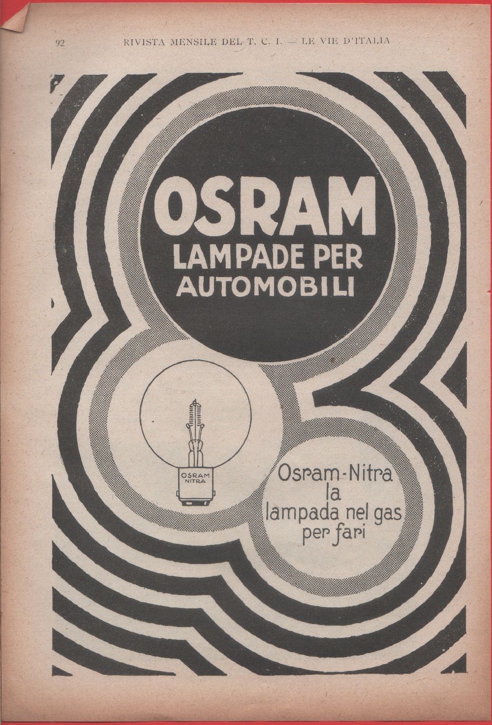 OSRAM. Lampade per automobili. Advertising 1924