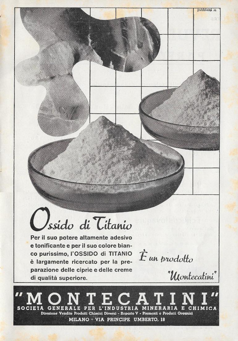 Ossido di Titanio è un prodotto Montecatini. Advertising 1939