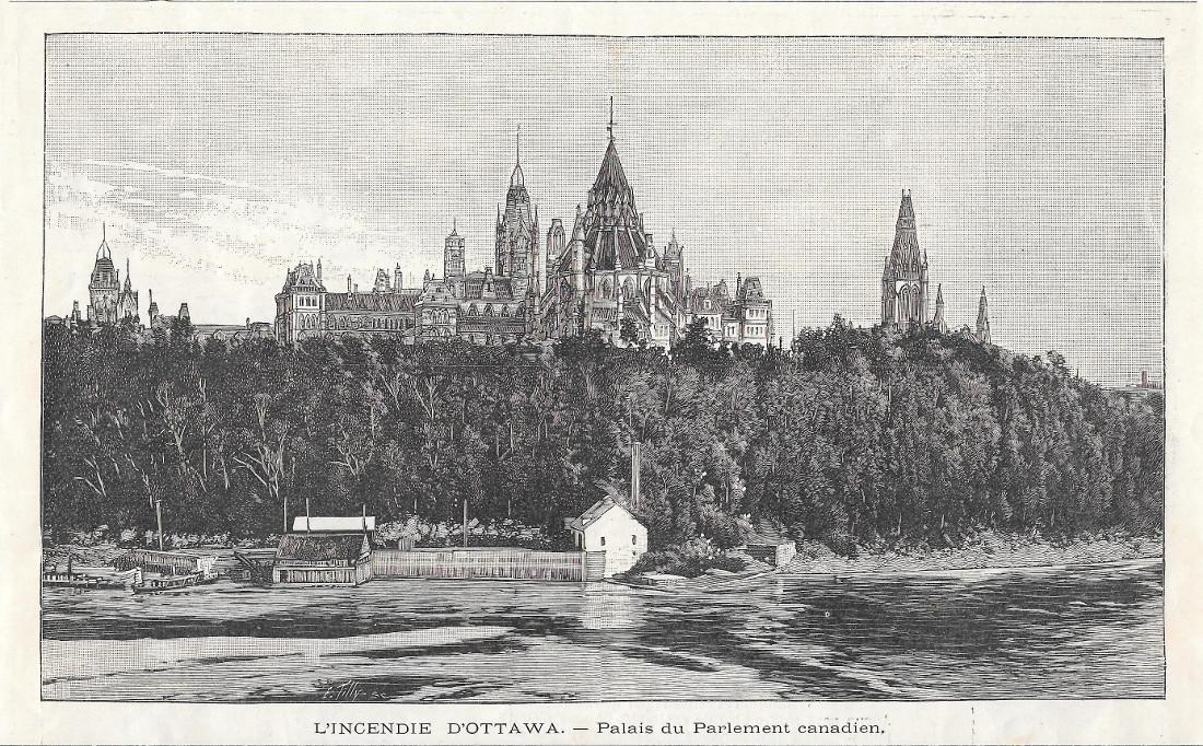 Ottawa. Palais du Parlement canadien. Stampa 1900