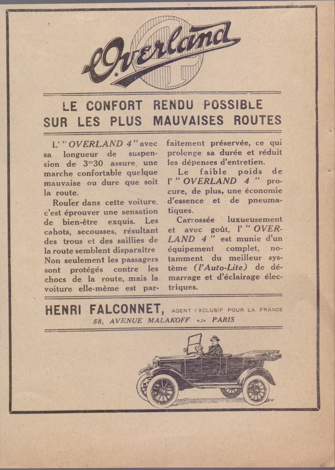 Overland 4. Advertising 1920