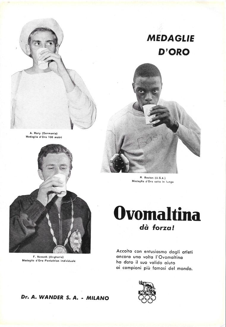 Ovomaltina da forza, Medaglie d'Oro alle Olimpiadi di Roma. Advertising …