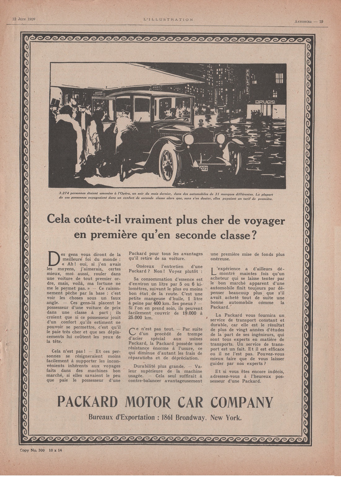 Packard Motor Car Company. Advertising 1920