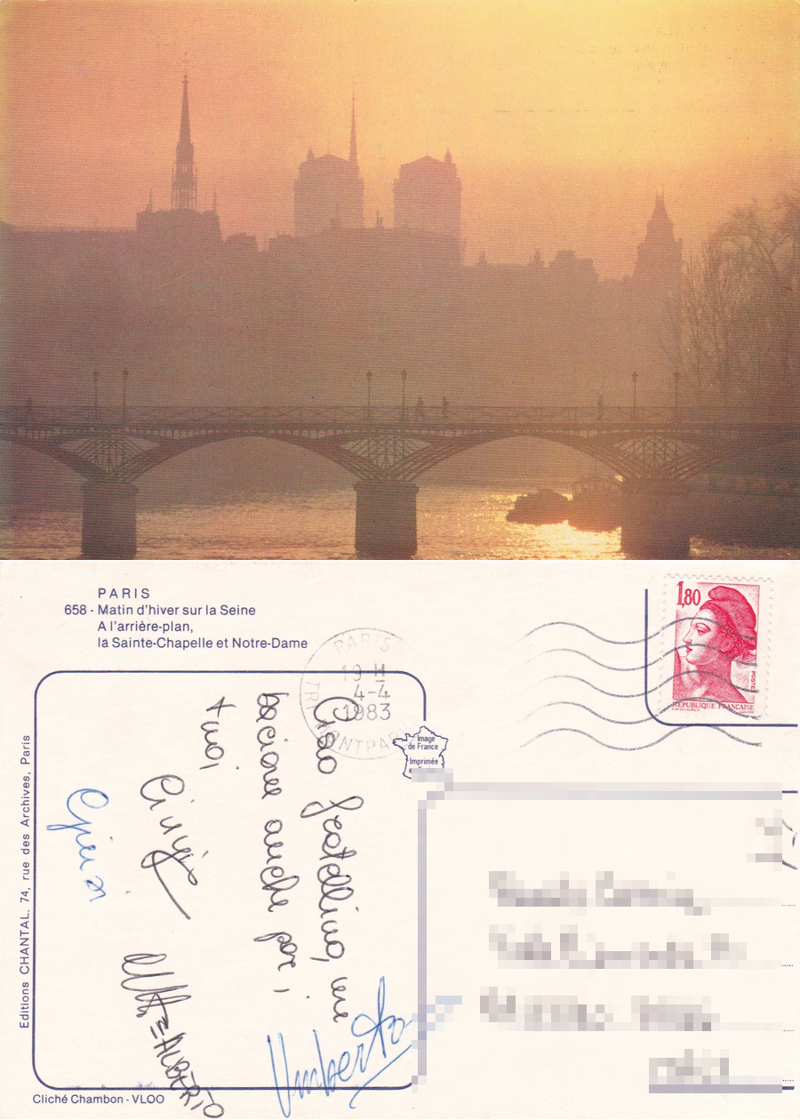 Pais. Matin d'hiver sur la Seine. Viaggiata 1983