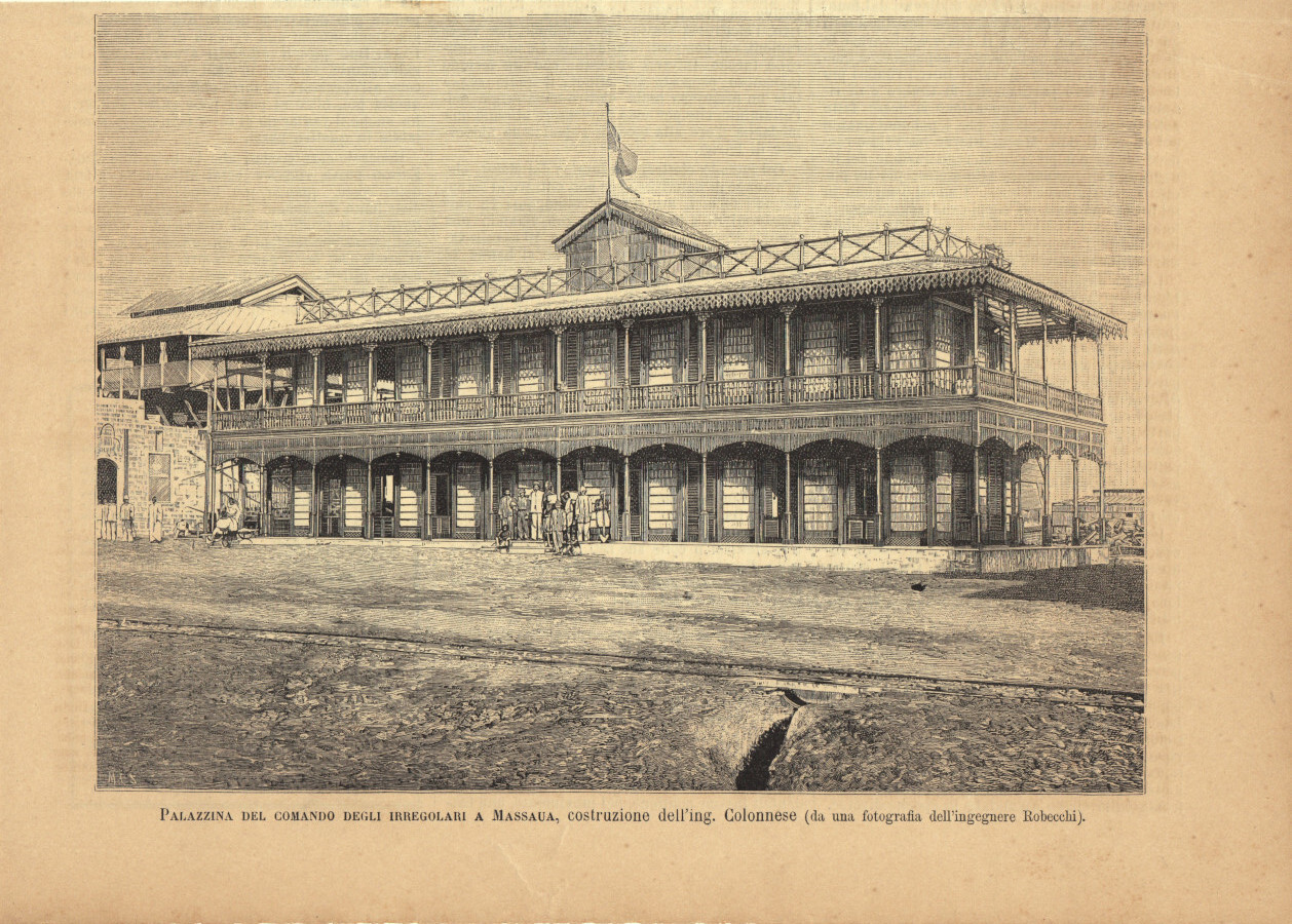 Palazzina del comando degli irregolari a Massaua. Immagine 1889