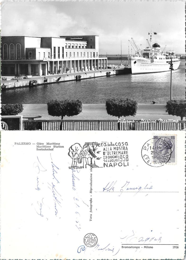 Palermo. Stazione marittima. M/n Campania Felix. Viaggiata 1958