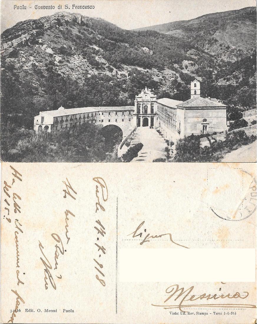 Paola. Convento di S. Francesco. Viaggiata 1918