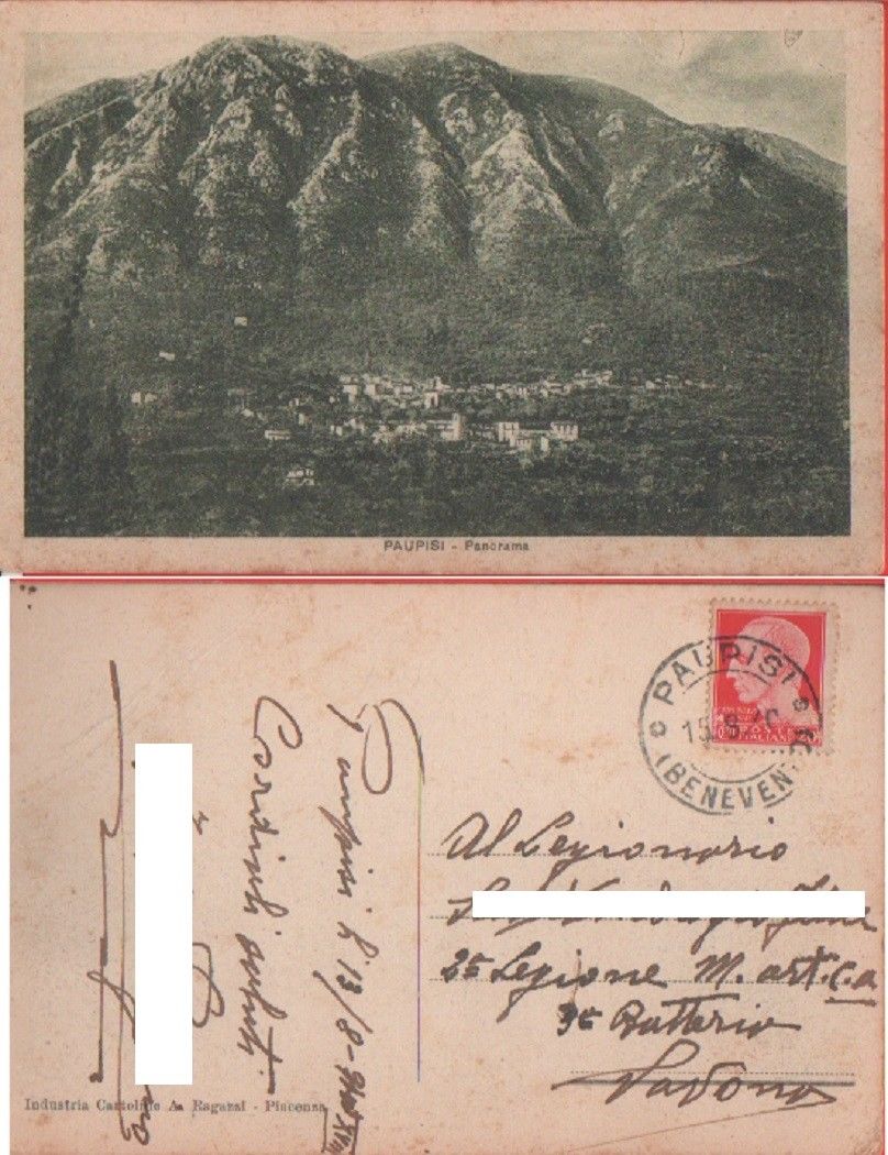 Paupisi (BN). Panorama. Viaggiata 1940