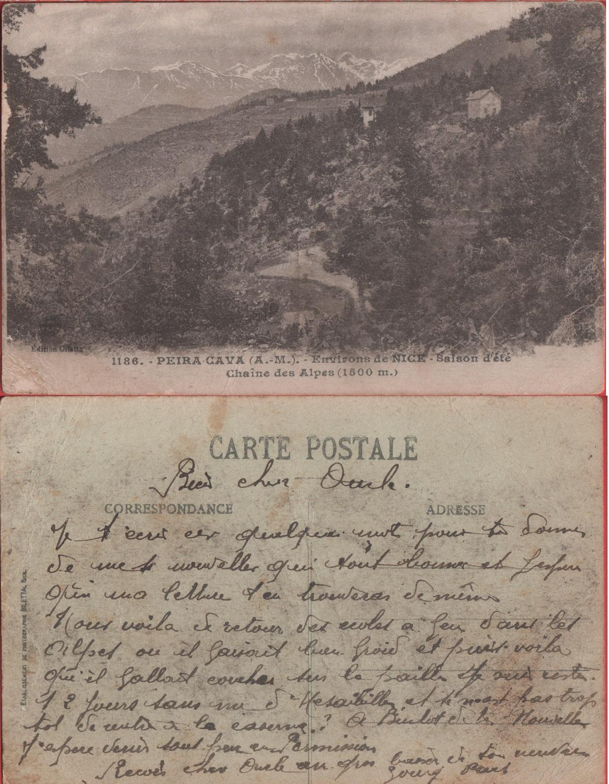 Peira Cava. Environs de Nice. Saison d'ete. Viaggiata in busta