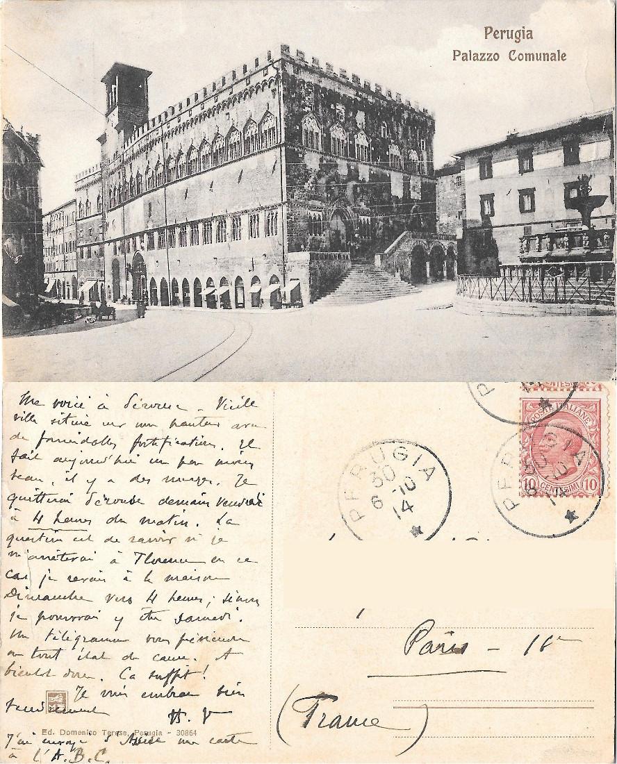 Perugia. Palazzo Comunale. Viaggiata 1910