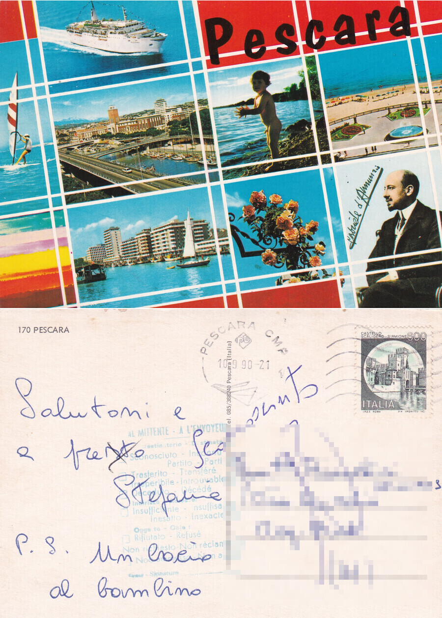 Pescara. Vedutine - Viaggiata 1990
