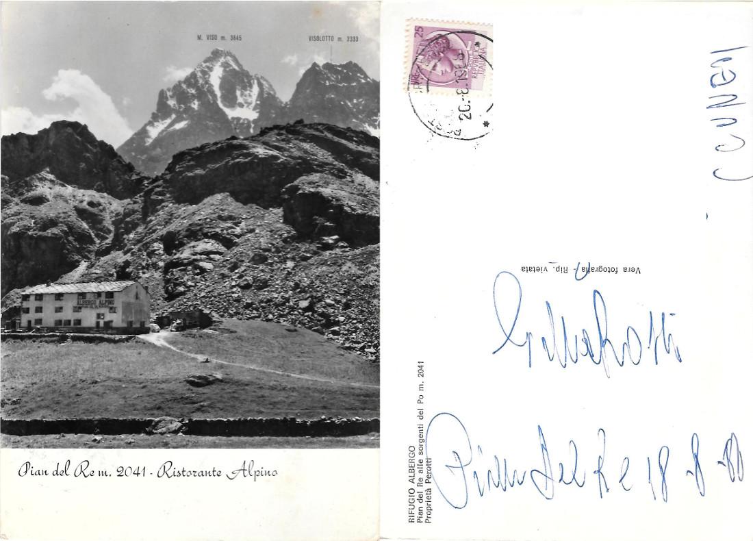 Pian de Re (CN). Ristorante Alpino. Viaggiata 1968