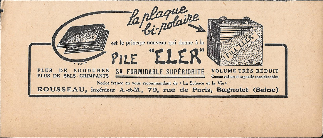 Pile Eler - Advertising 1928