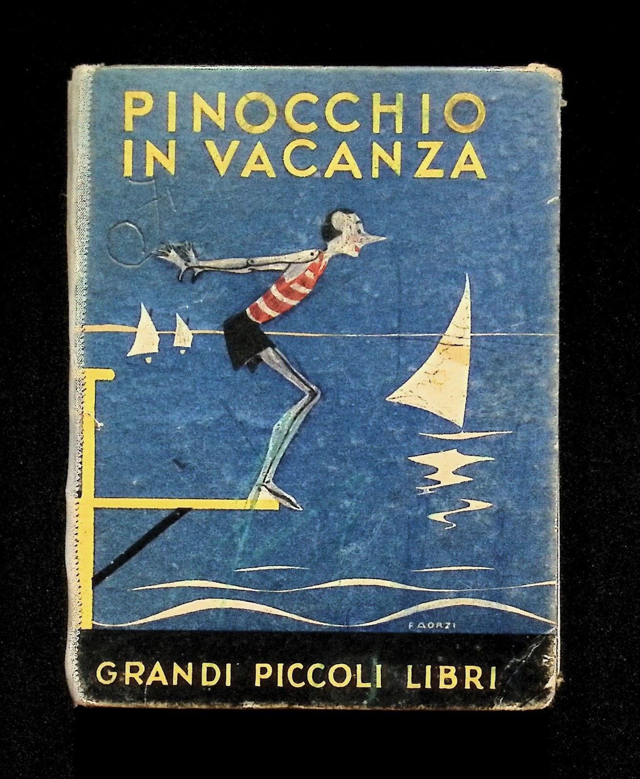 Pinocchio in Vacanza Libro Illustrato Faorzi Salani 1936 Raro