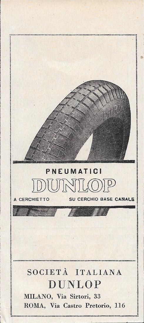 Pneumatici Dunlop. Advertising 1928