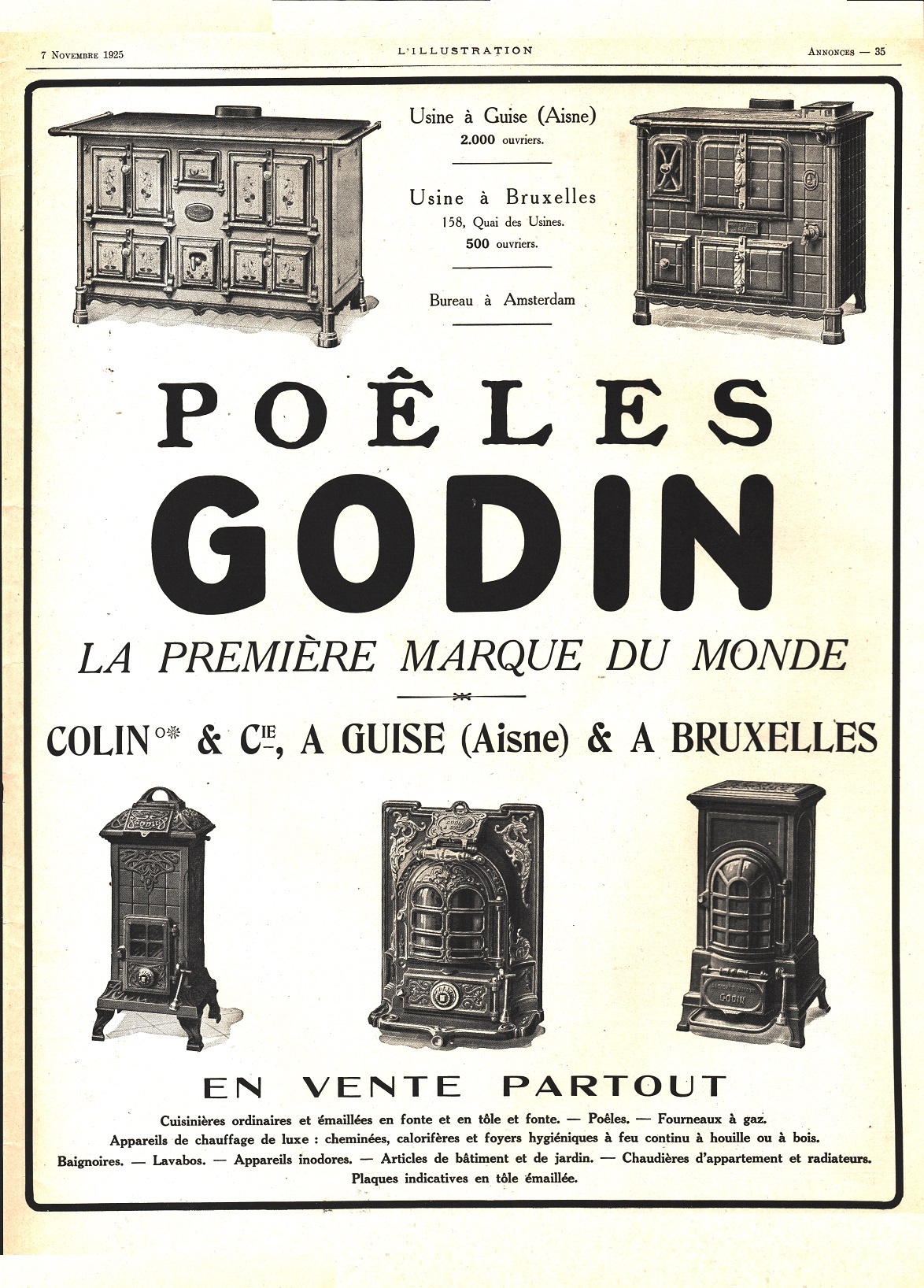 Poeles Godin. Advertising 1925