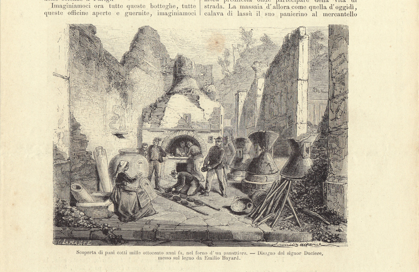 Pompei: la porta di Nola; Scoperta di pani cotti 1800 …
