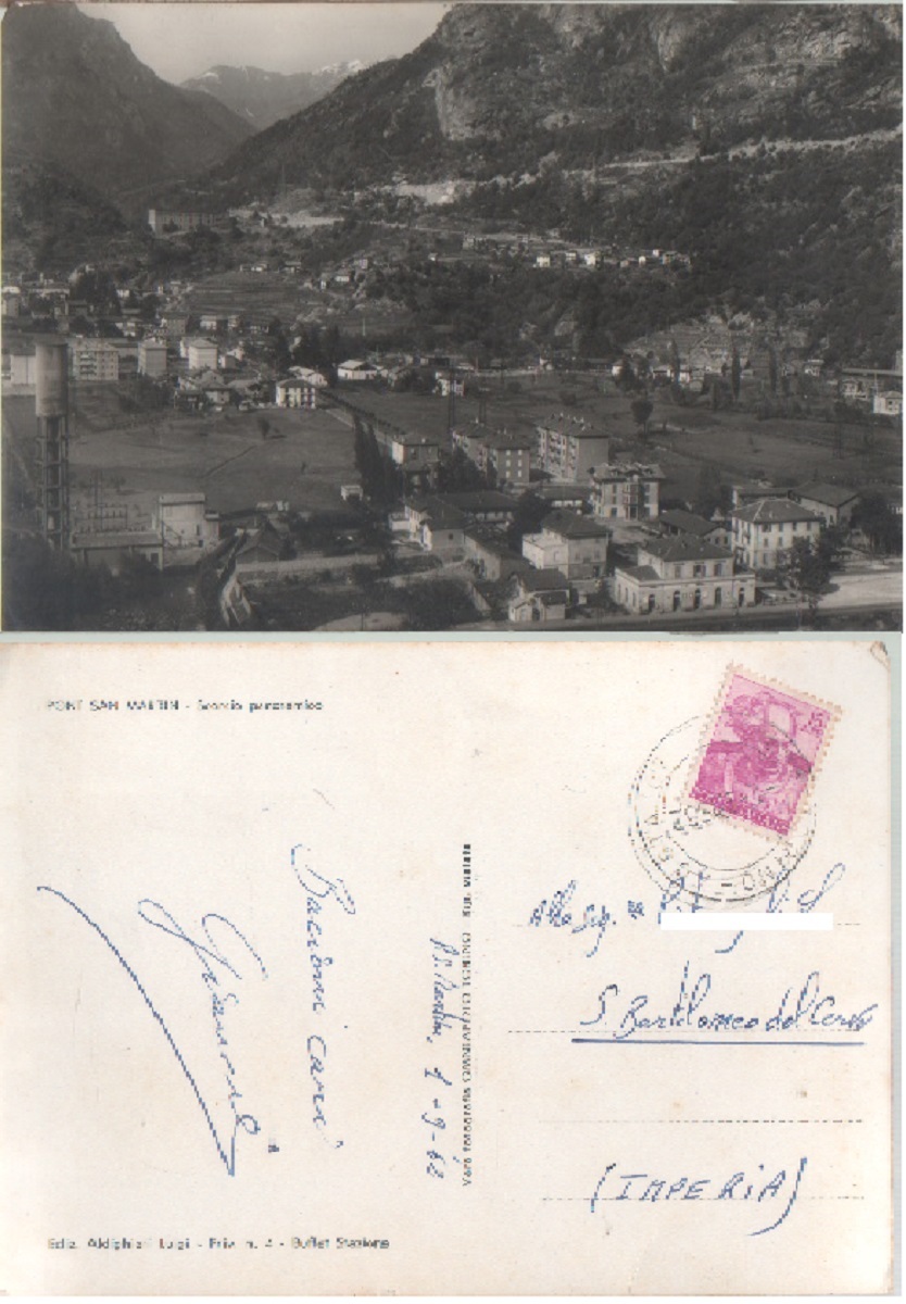 Pont Saint Martin. (AO). Viaggiata 1962