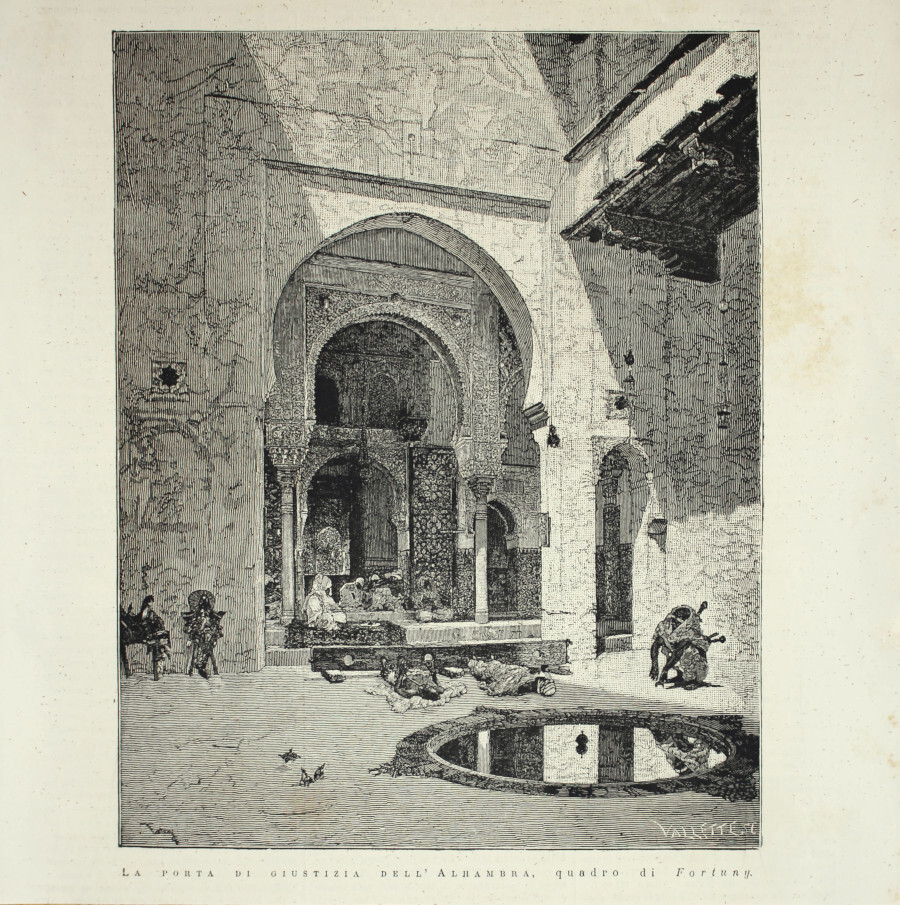 Porta della Giustizia all'Alhambra, da un quadro di Fortuny. Stampa …