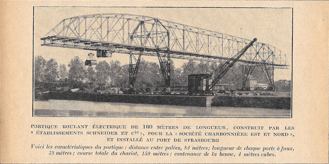Portique roulant electrique de 160 mètres , port de Strasbourg …