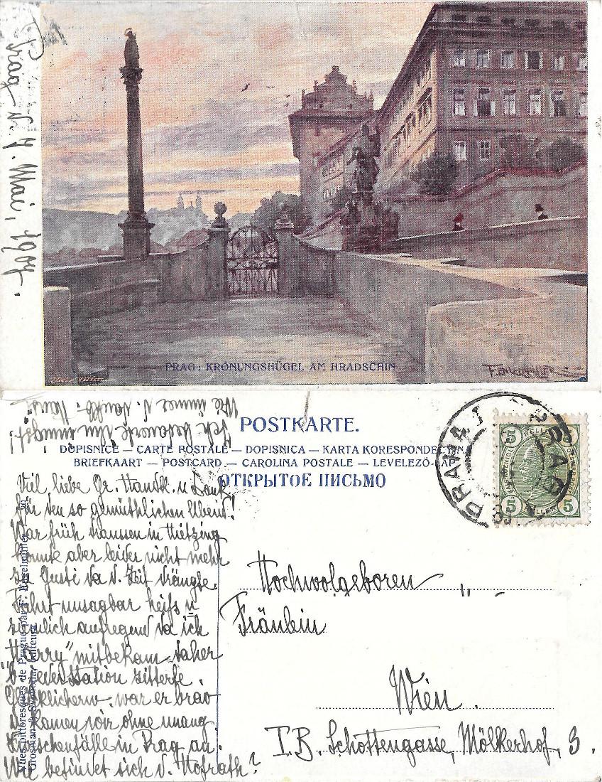 Prag, Kronungshugel am Hradschin. Viaggiata 1907