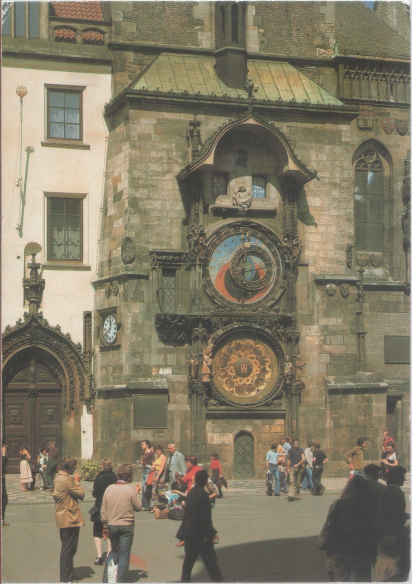 Praga. The old town clock. Viaggiata 1989