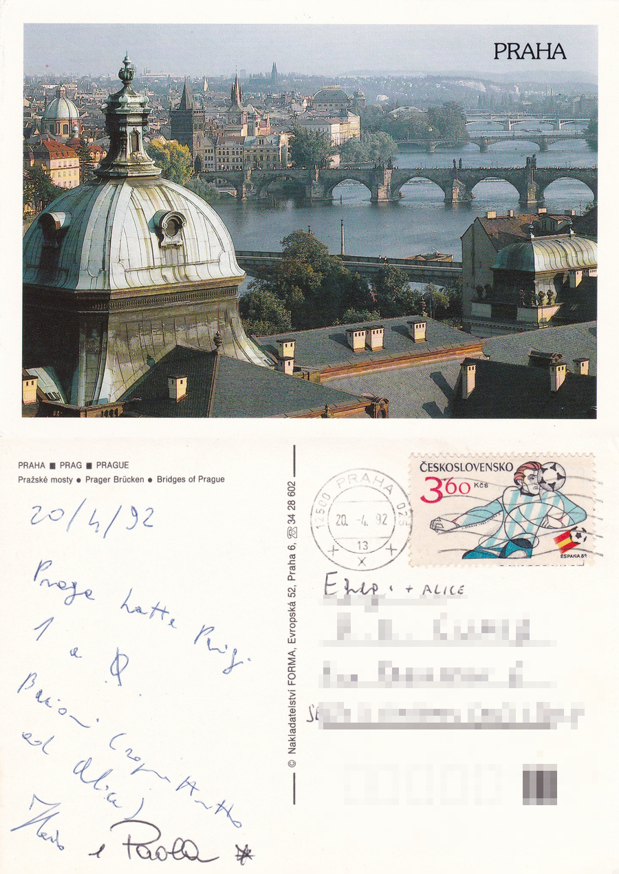 Praha. Prazske mosty. Viaggiata 1992
