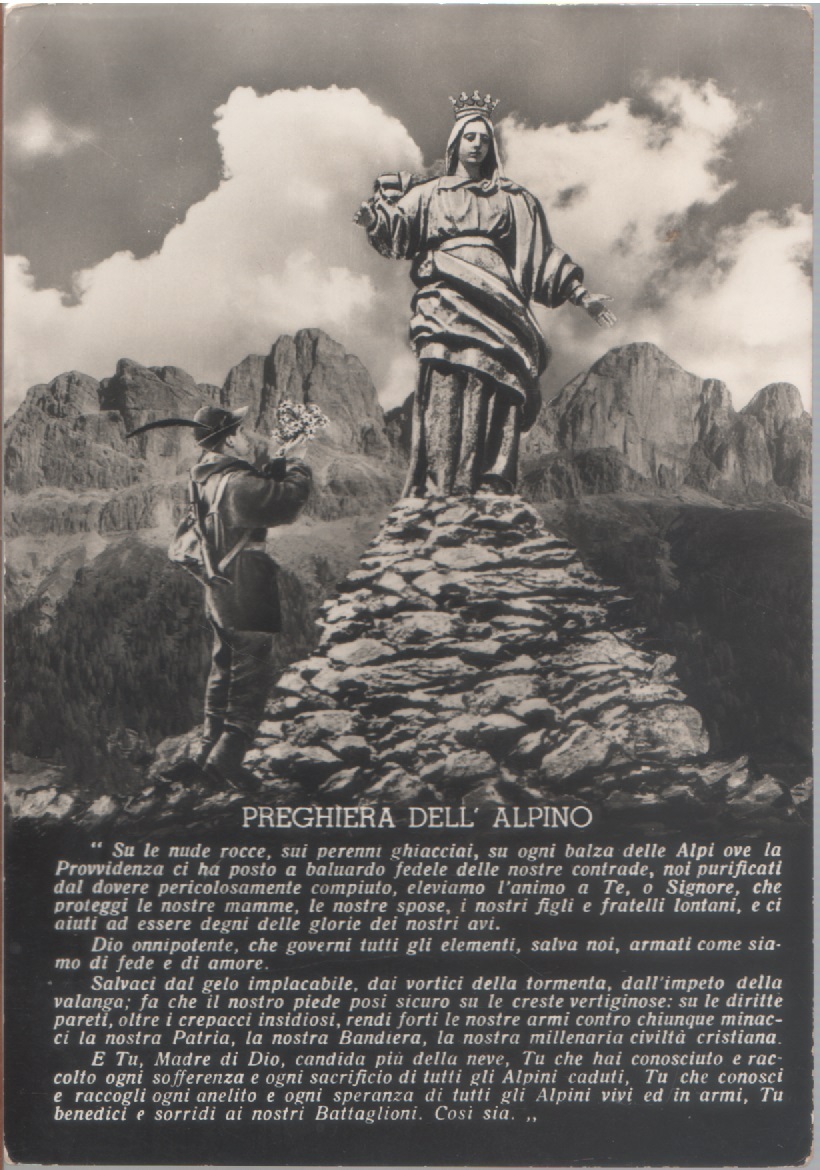 Preghiera dell'alpino. Viaggiata 1961