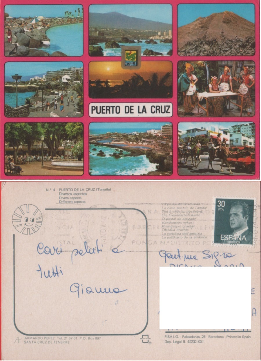 Puerto de la Cruz. Vedute. Viaggiata