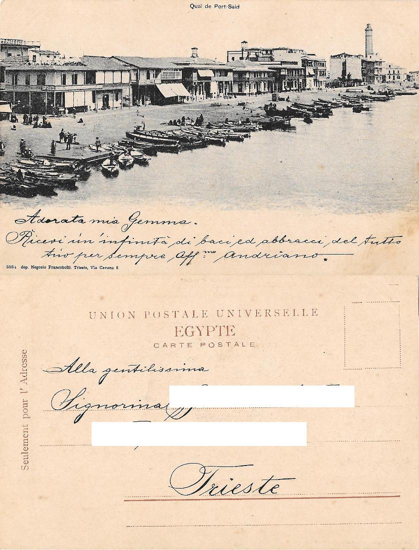 Quai de Port Said (Egitto). Viaggiata 1906