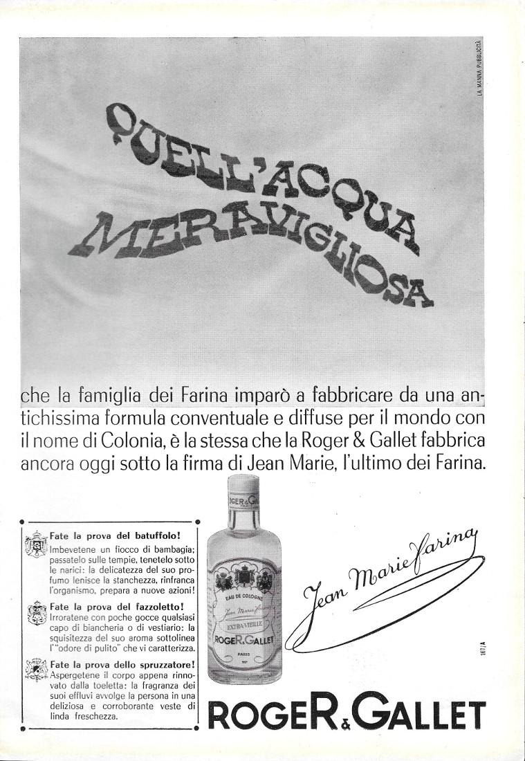 Quell'acqua meravigliosa. Roger&amp;Gallet. Advertising 1963