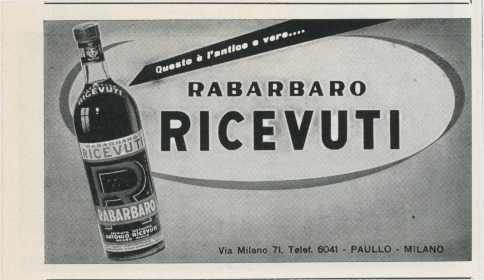 Rabarbaro Ricevuti - Advertising 1957