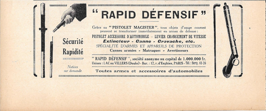 Rapid defensive grace au Pistolet Magister - Advertising 1920