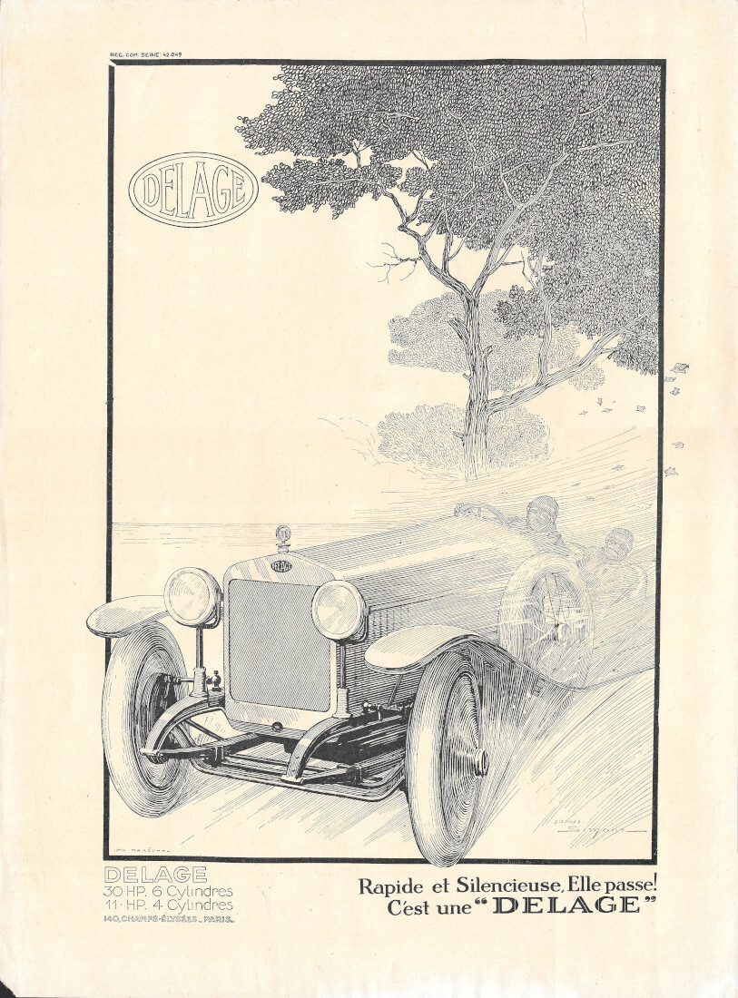 Rapide e silencieuse, elle passe! C'est une Delage - Advertising …