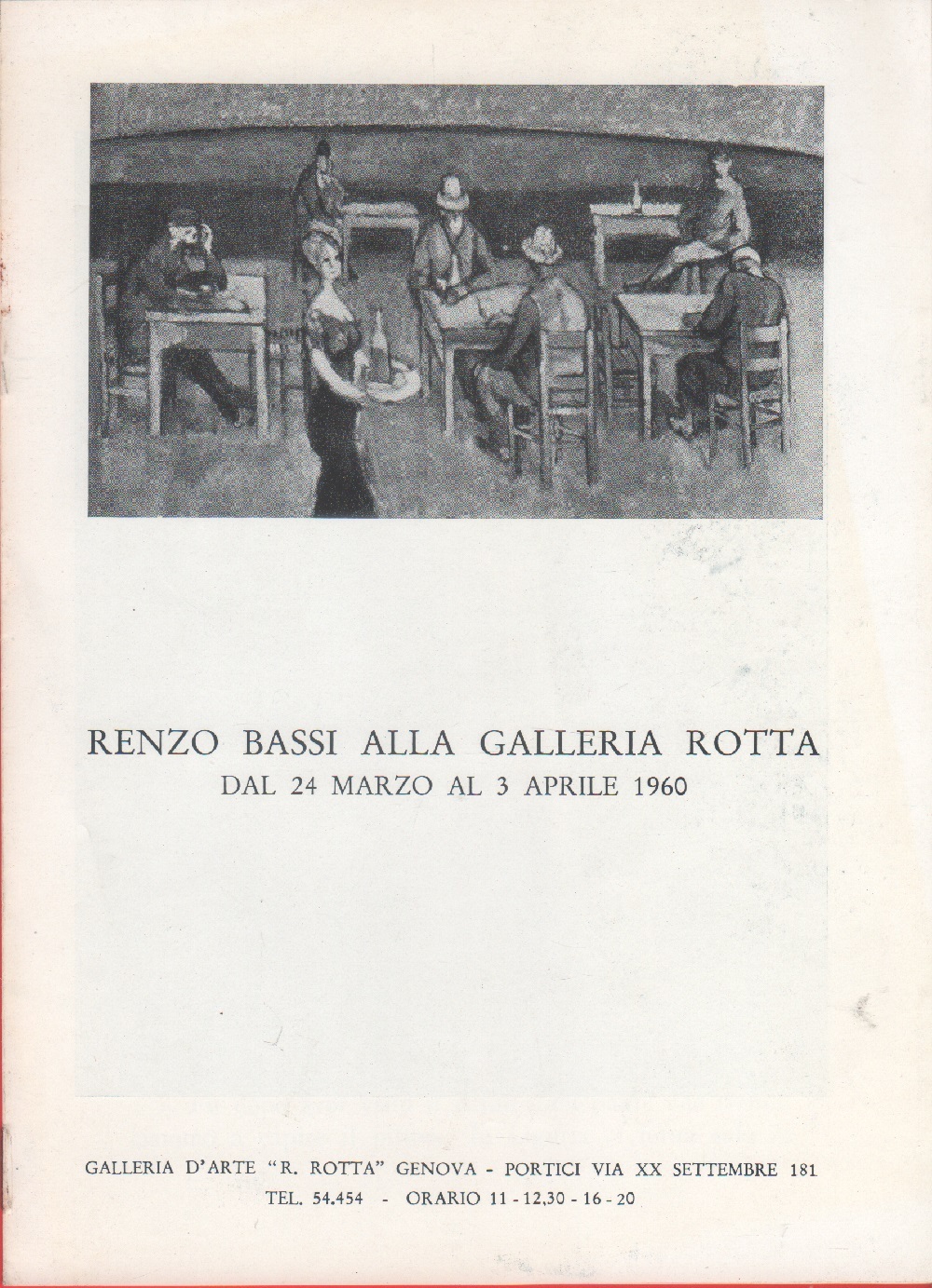 Renzo Bassi. Galleria Rotta, Genova, 24/3-3/4 1960