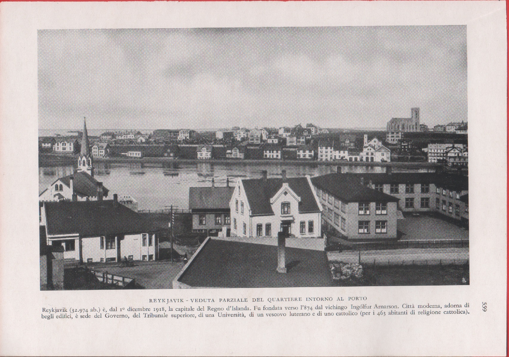 Reykjavik. Veduta parziale del quartiere intorno al porto. Immagine 1937