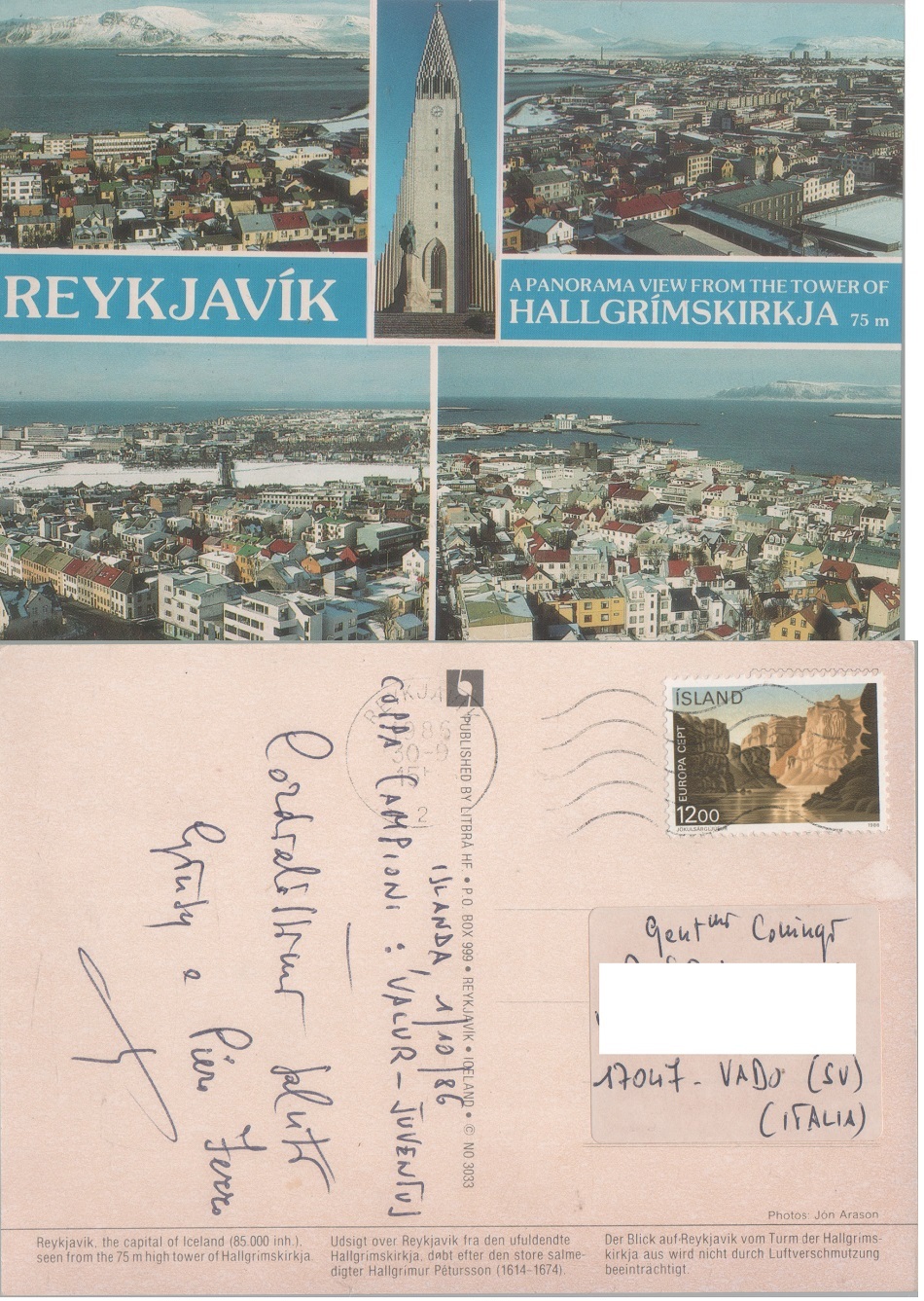 Reykjavik. Vedute. Viaggiata 1986
