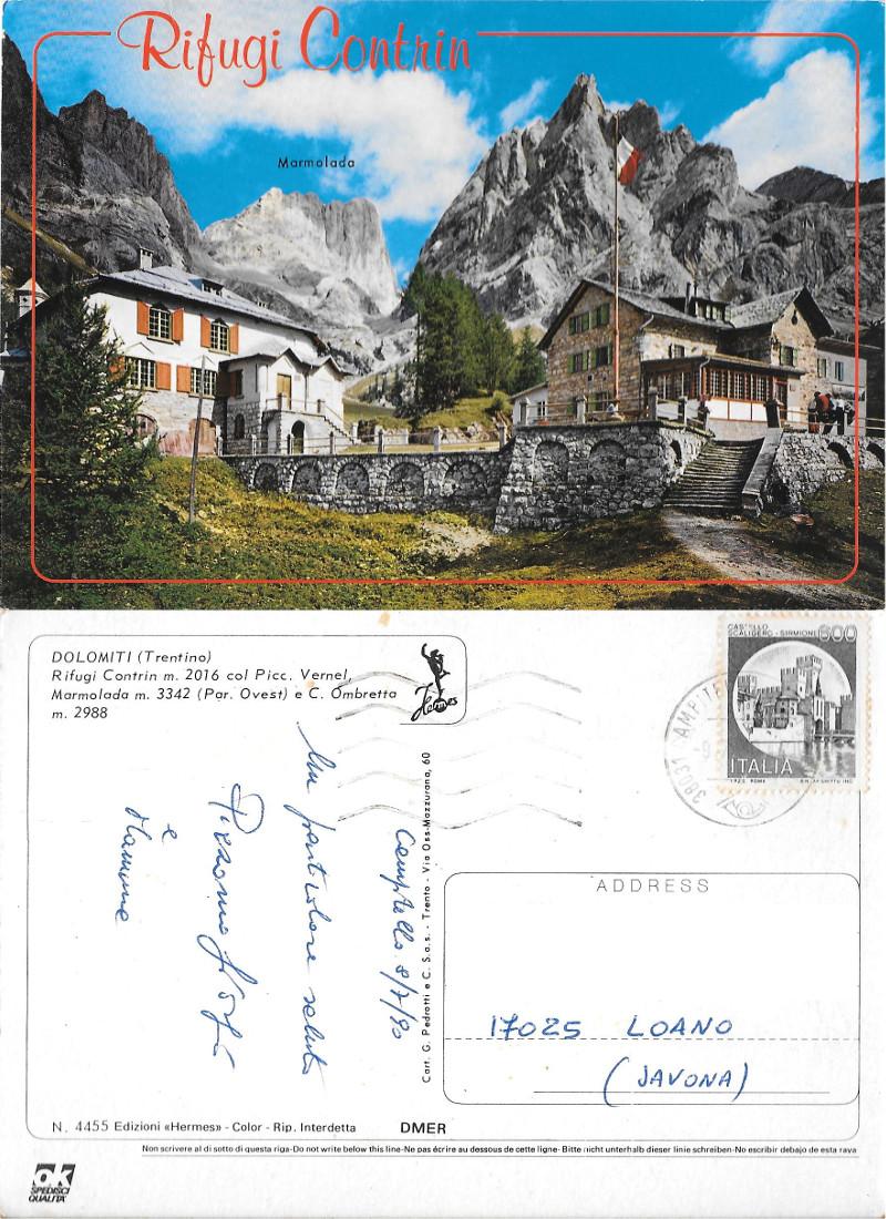 Rifugi Contrin. Viaggiata 1990