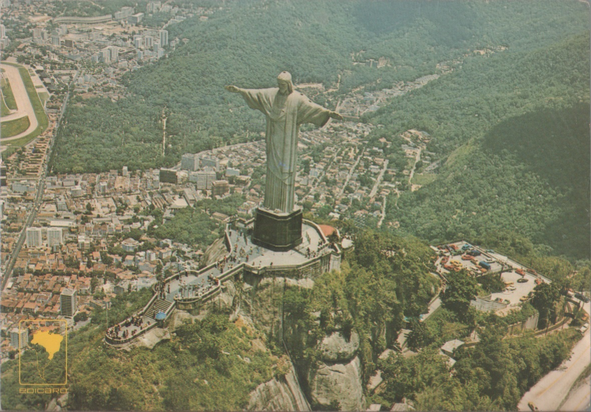 Rio de Janeiro. Vista aerea, Cristo Redentor. Viaggiata 1988