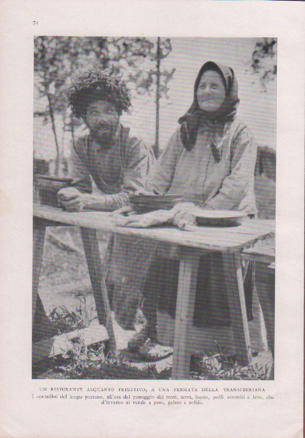 Ristorante alquanto primitivo a una fermata della Transiberiana. Immagine 1937