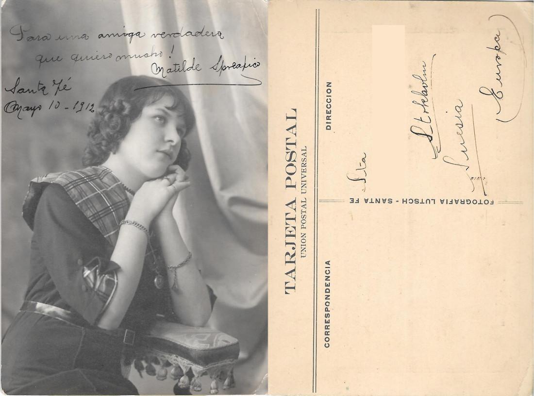 Ritratto con dedica. Indirizzata e datata 1912