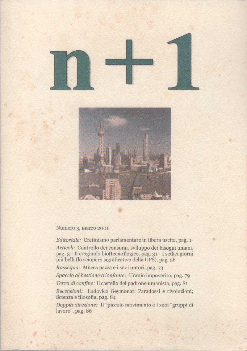 Rivista n+1. N. 3 marzo 2001