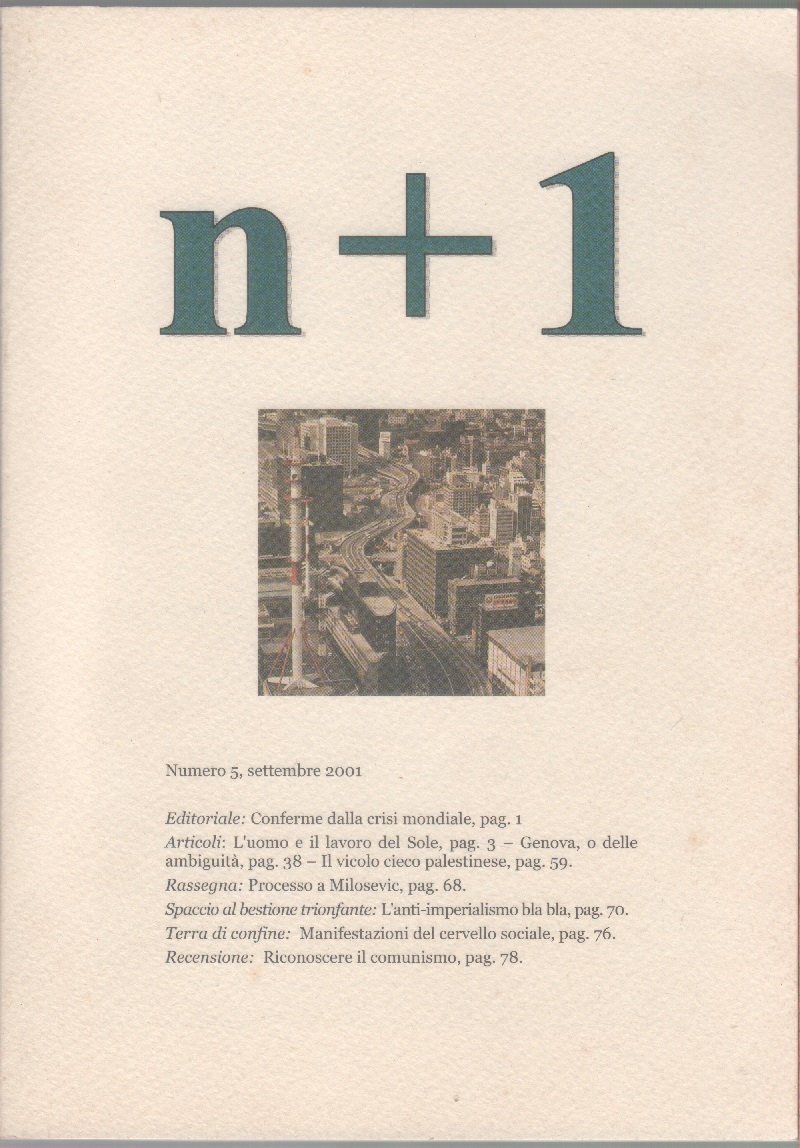 Rivista n+1. N.5 settembre 2001