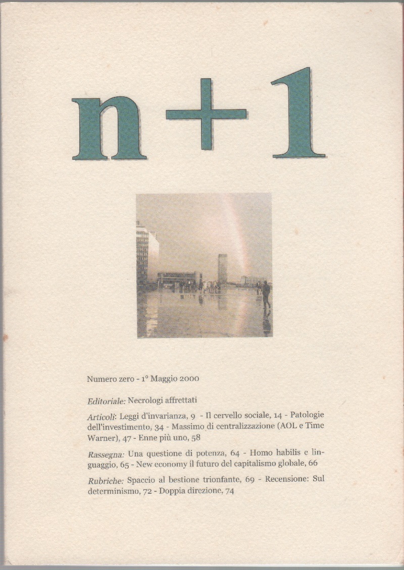 Rivista n+1. Numero zero, maggio 2000